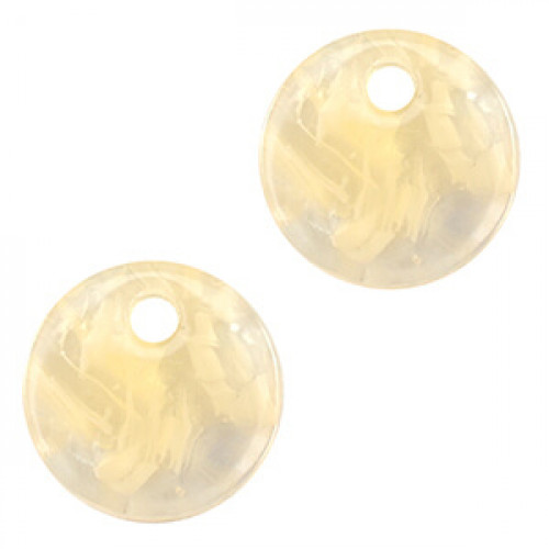 Resin pendant 12mm - Sand beige transparent